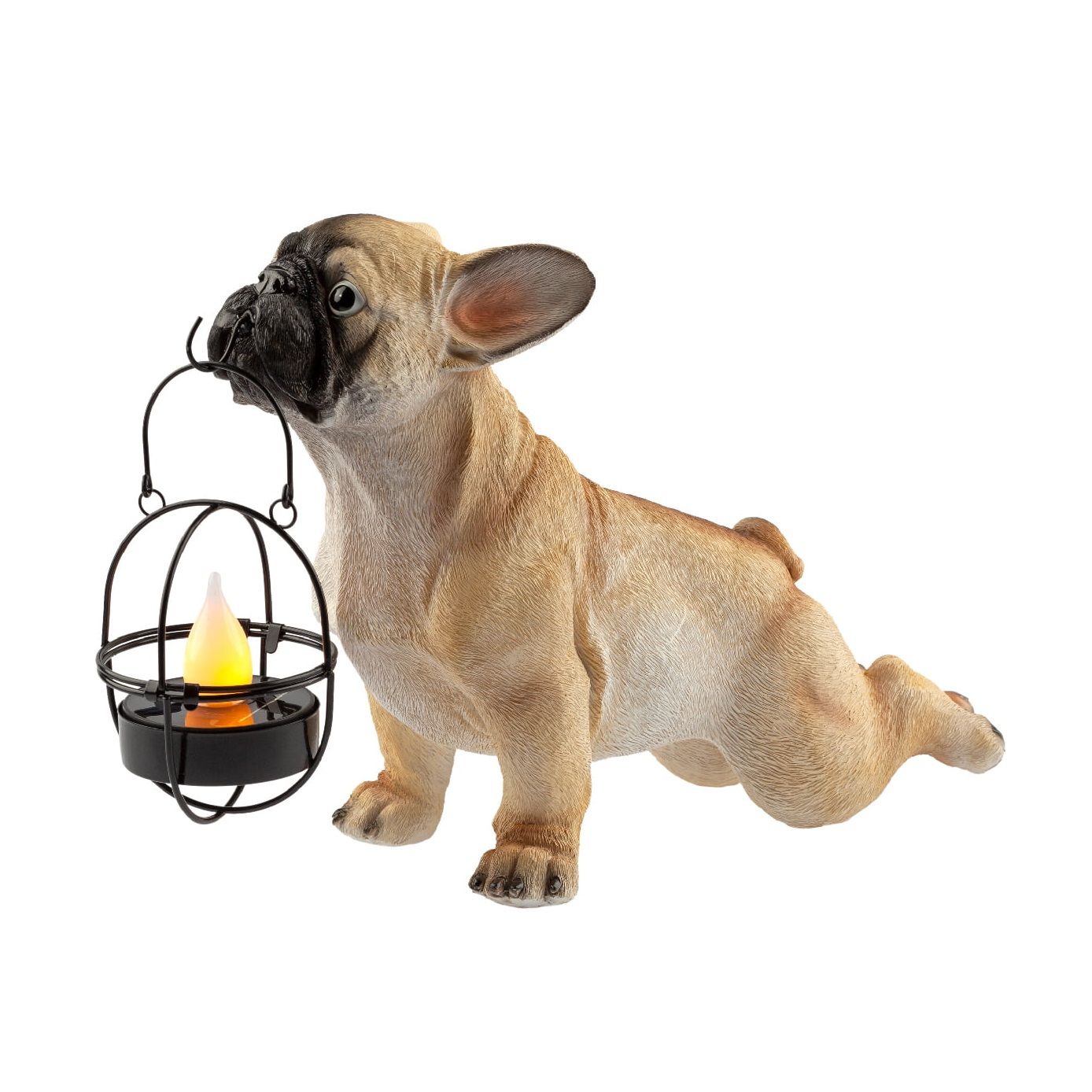 Фигура садовая Французский бульдог 33 см ЭРА ERASF22-04 светильник на солнечных батареях