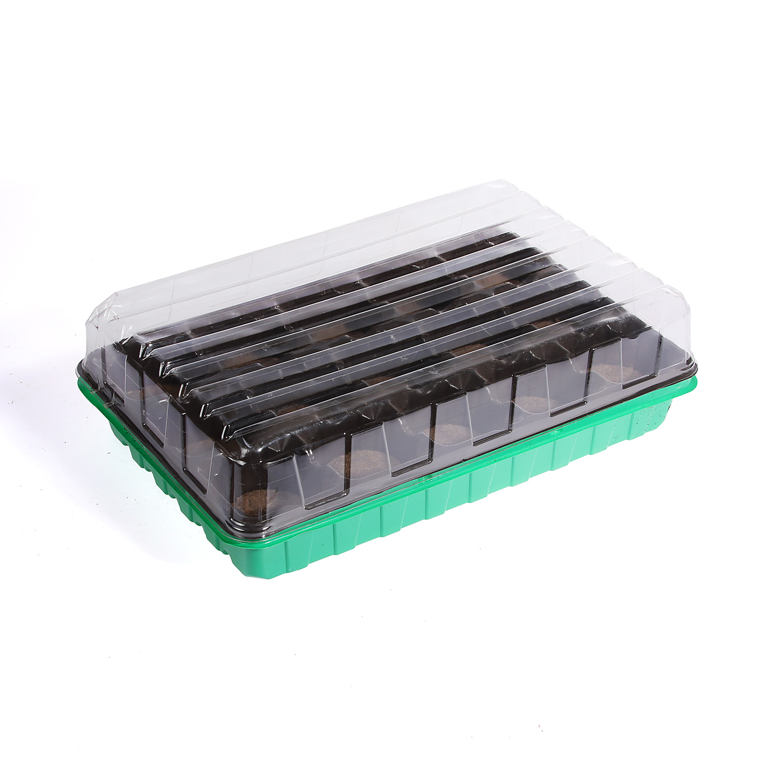 Парник с торфяными таблетками 55 мм 15 шт с крышкой