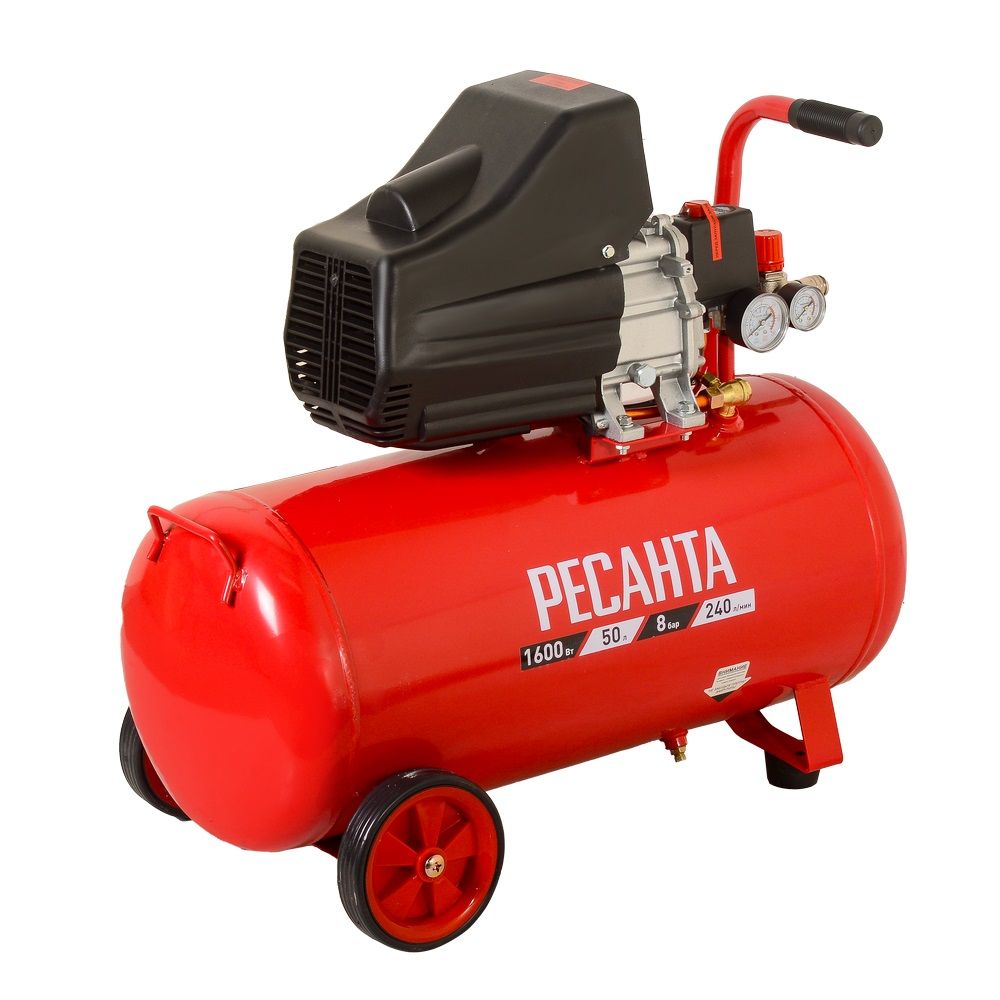 Компрессор коаксиальный масляный Ресанта КП-50/240М 50 л 240 л/мин 1,6кВт