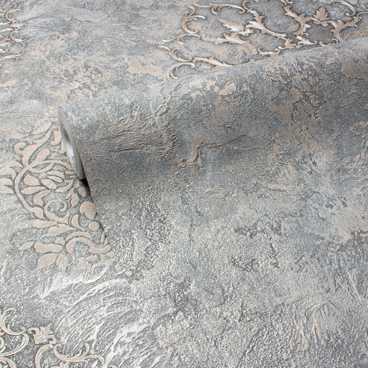 Обои Victoria Stenova Leonardo 589468 графит штукатурка 1,06х10 м