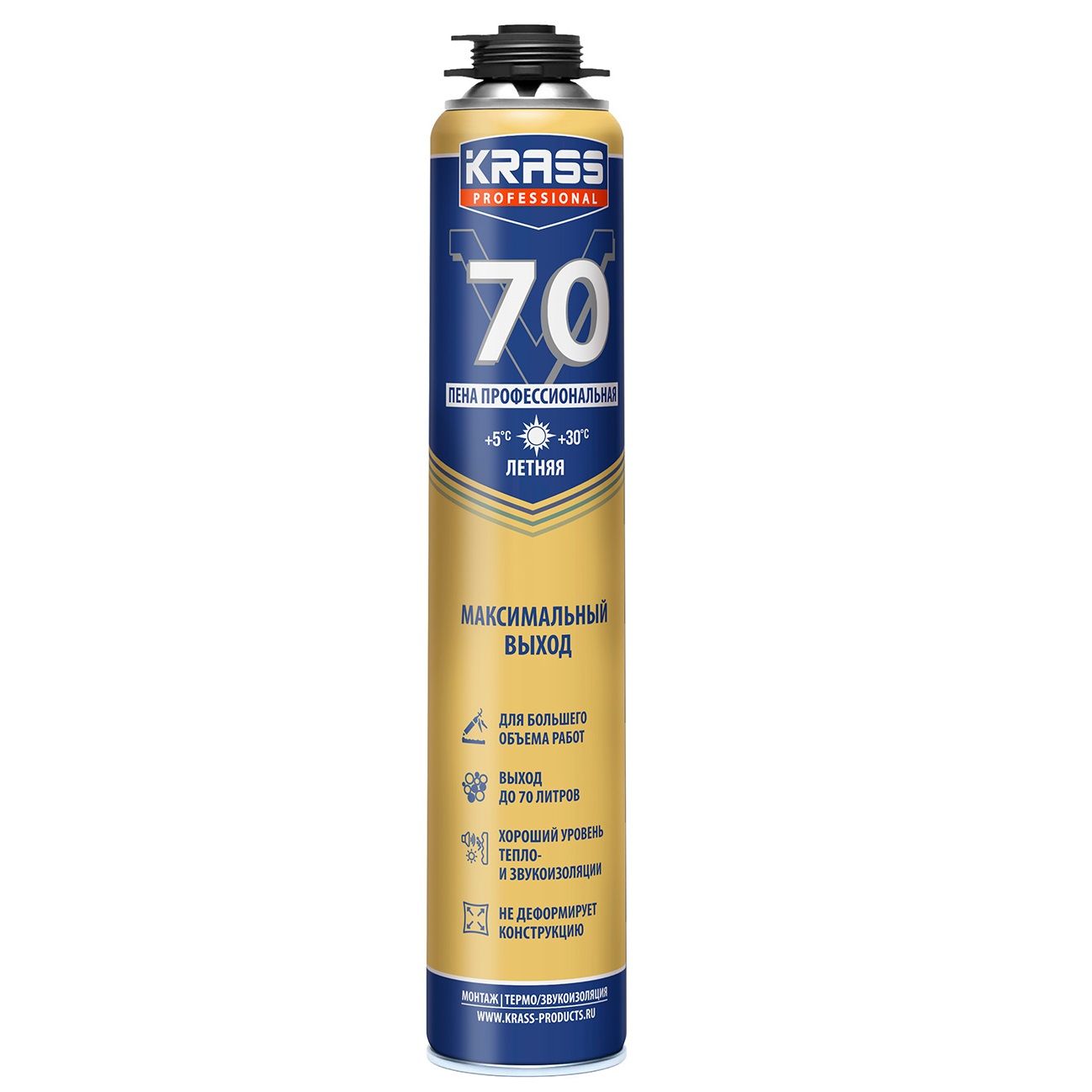 Пена монтажная профессиональная Krass Professional V70 890 мл