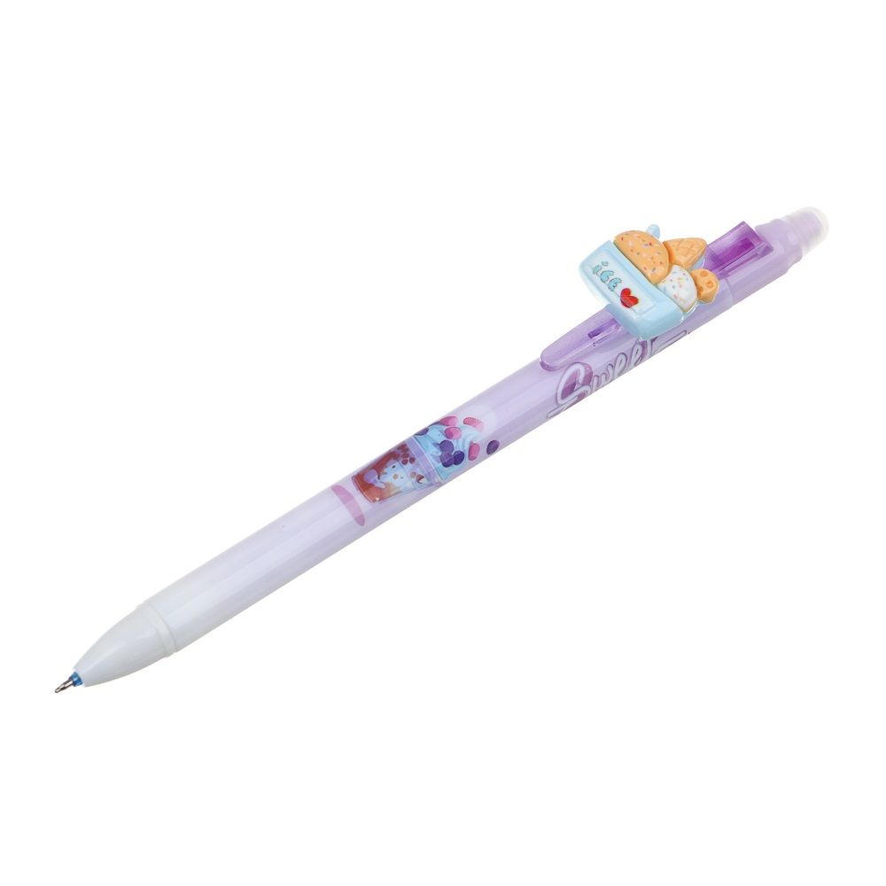 Ручка гелевая автомат синяя Сладости Пиши-стирай линия письма 0,5 мм 591-208