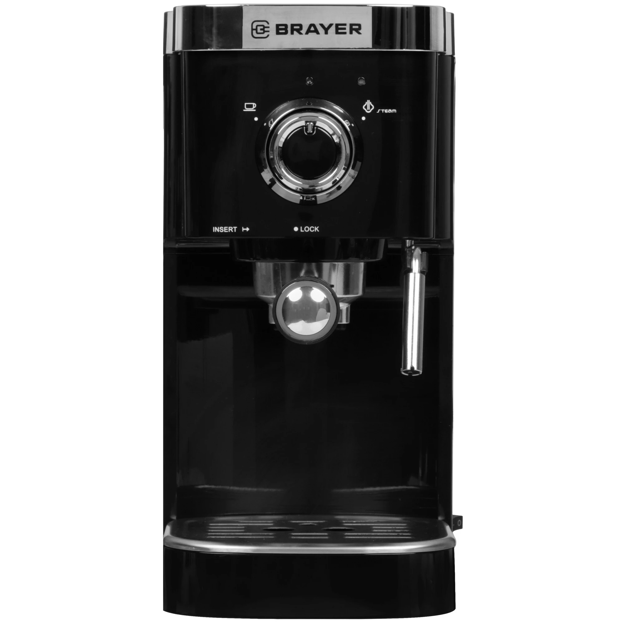 Кофеварка рожковая BRAYER 1.25л 1500Вт 15 бар Итальянская помпа капучинатор подогрев 1100BR