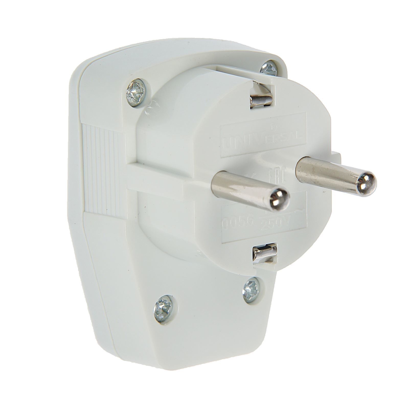 Вилка с выключателем с/з 16А UNIVersal белая