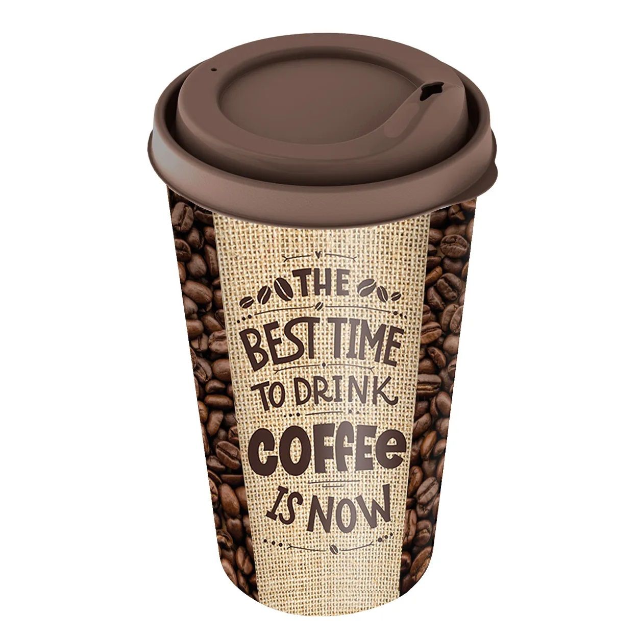 Стакан с крышкой Izi-Go 550 мл темно-коричневый