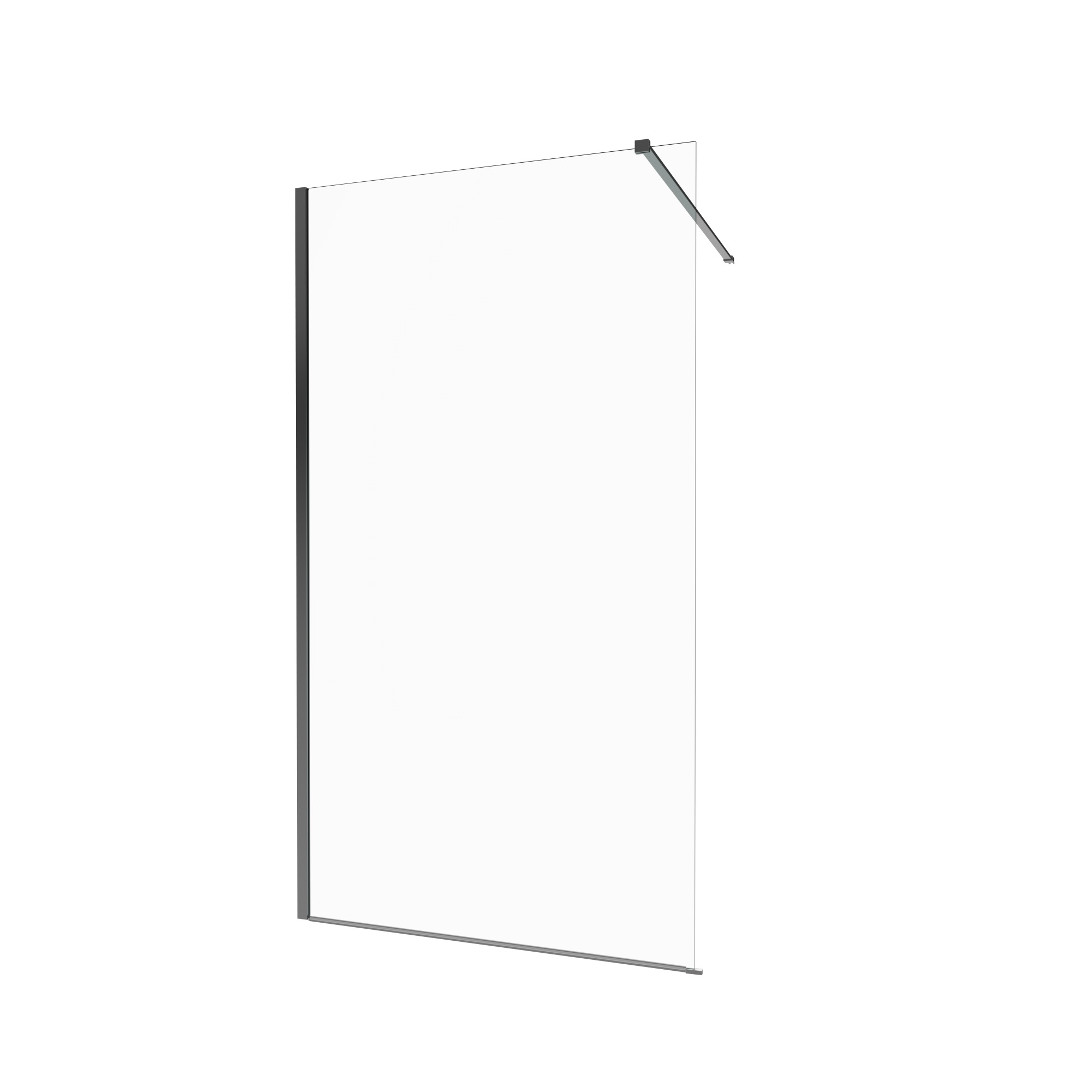 Перегородка душевая Triton Плано-Хром 800х2000 мм стекло прозрачное, профиль хром
