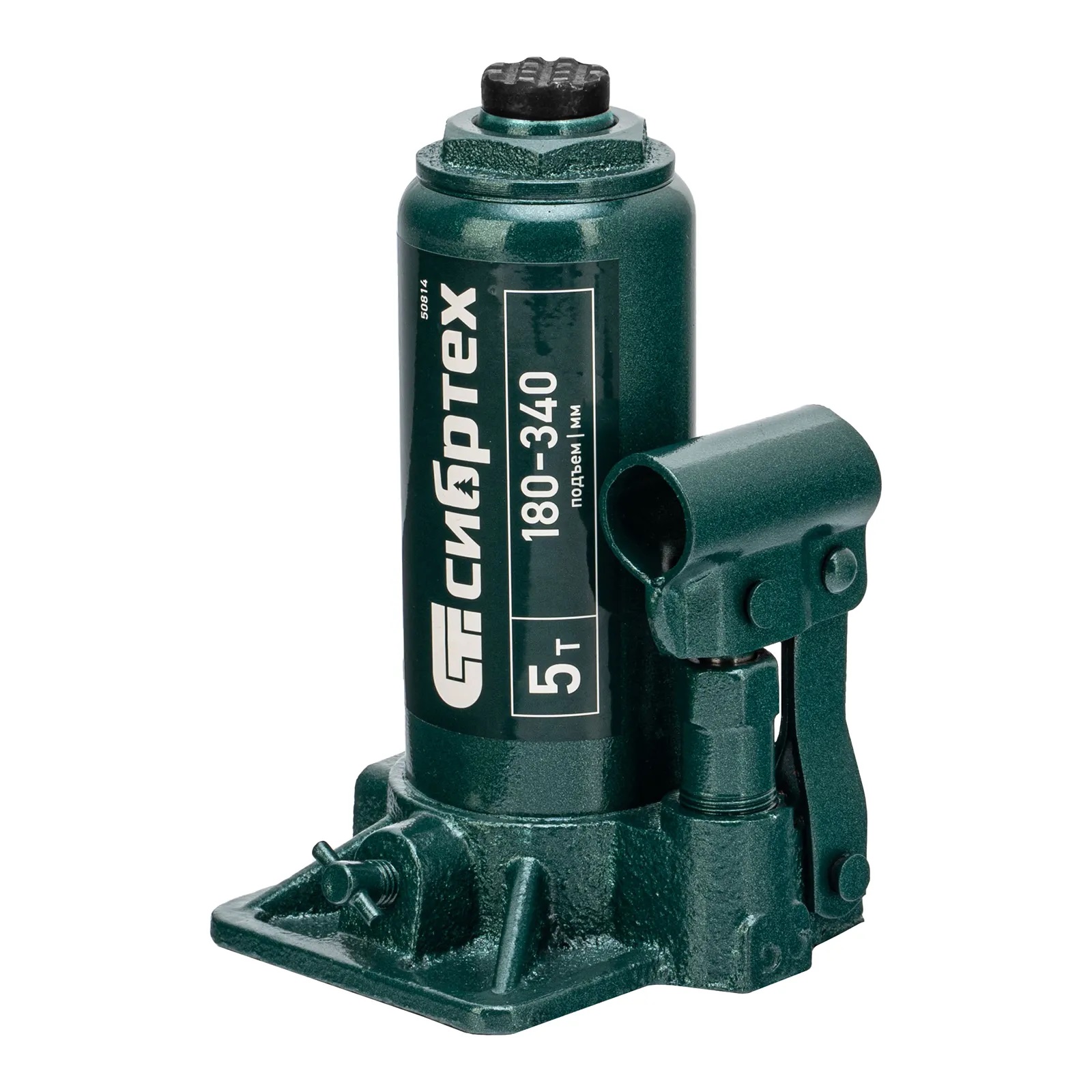 Домкрат гидравлический бутылочный 5 т 180-340 мм в пласт. кейсе Сибртех