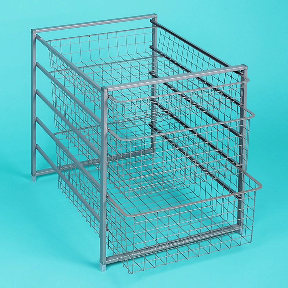 КОРЗИНА сеточная Блестящий алюминий L9530GA(N) 555х410х185мм