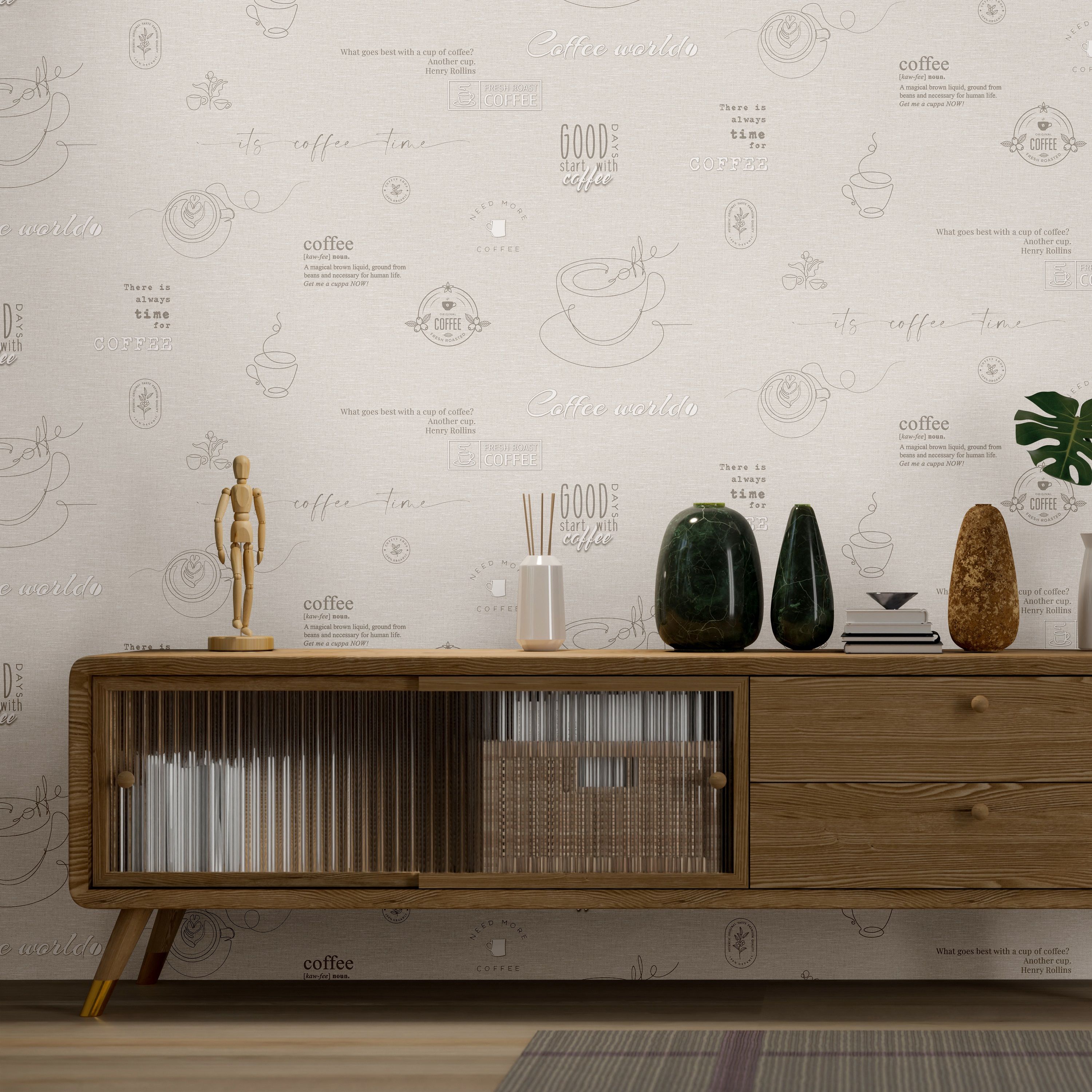 Обои Ateliero Cafe 589692 бежевые винтаж 1,06х10,05 м