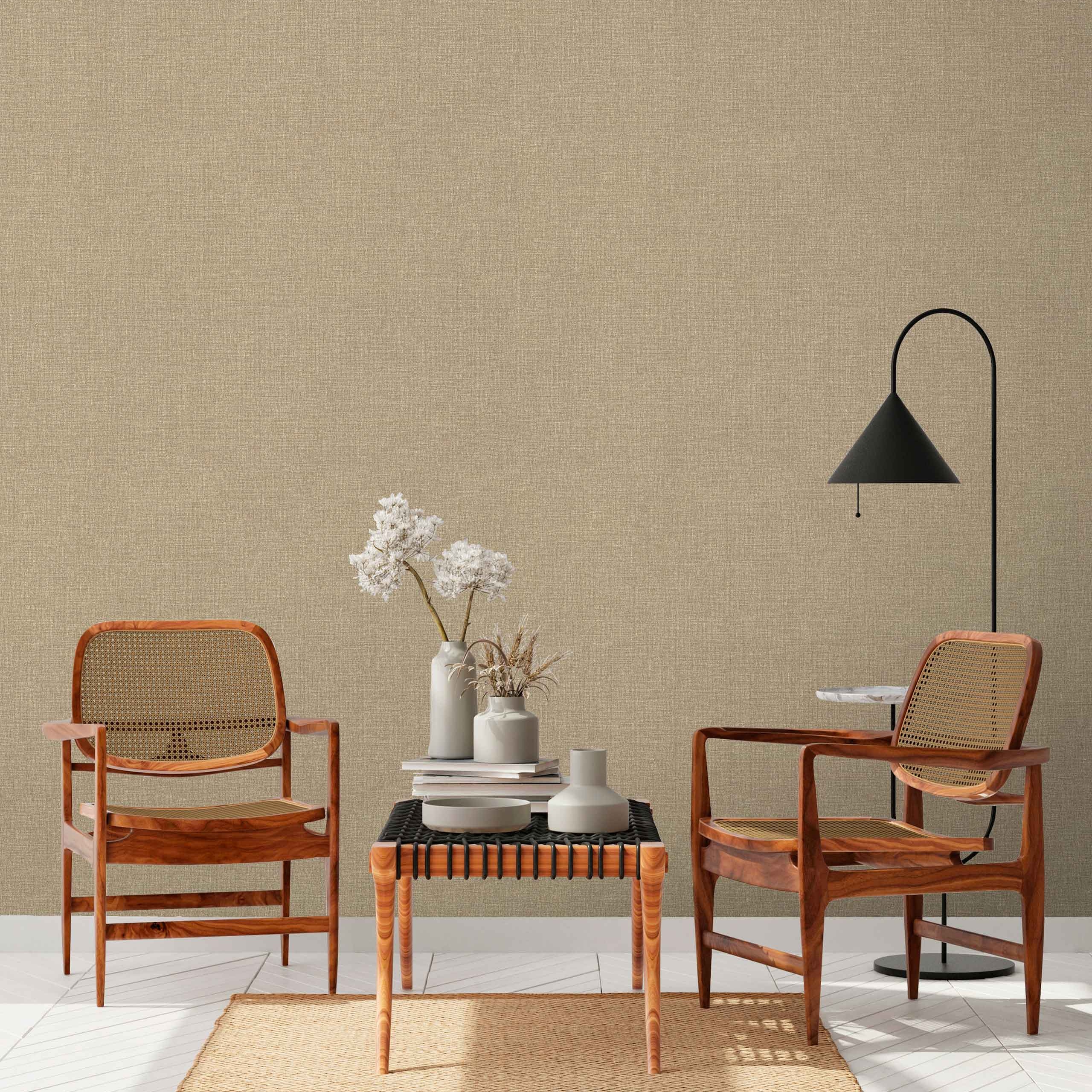 Обои Euro Decor Лен 7337-29 коричневые рогожка 1,06х10,05 м