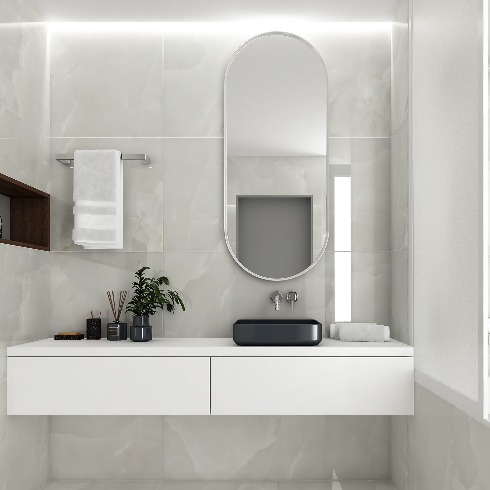 Керамогранит Ceradim Onyx Royal Cloud 60х60 см светло-серый полированный 1,44 м2