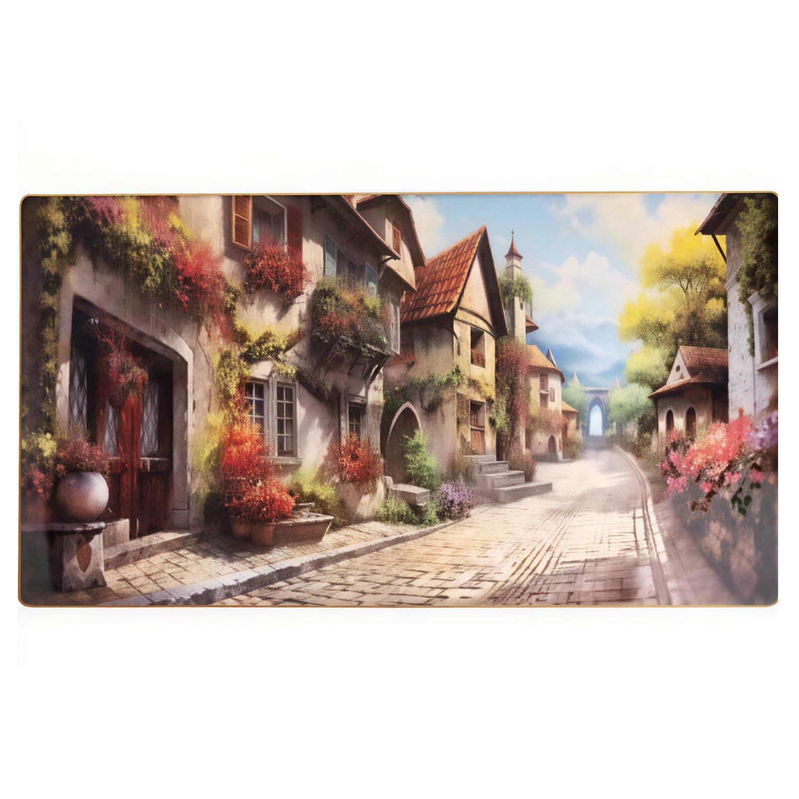 Картина интерьерная со смолой Старинная улица 70х50 см 2025-0402