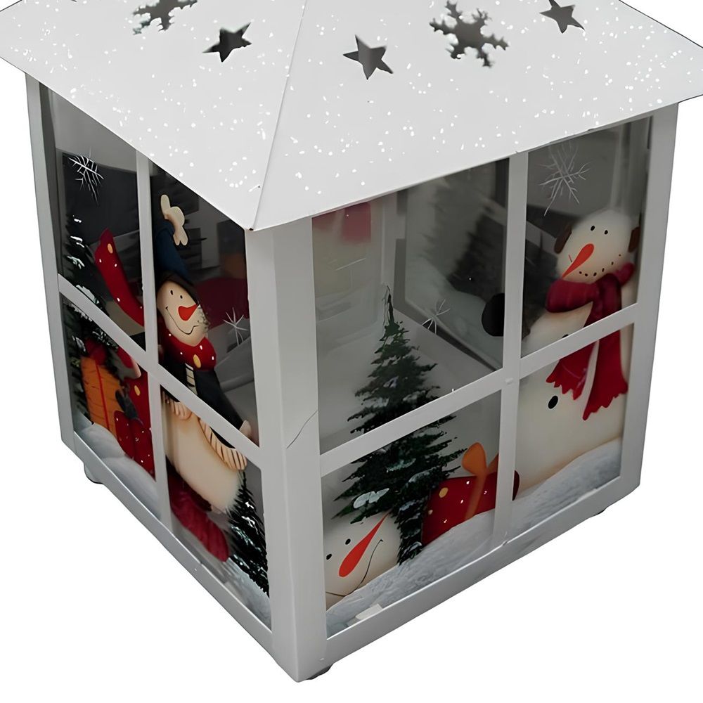 Украшение новогоднее Фонарик 15х24,5х15 см белый 233212