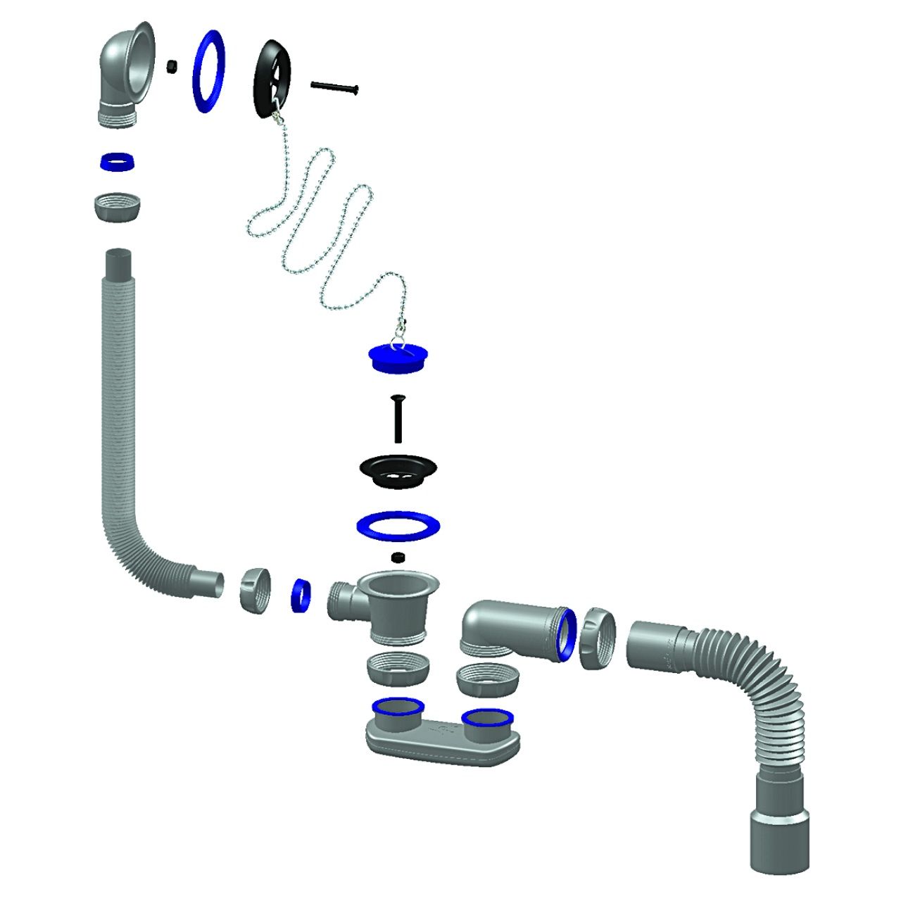 Сифон для ванны 1 1/2"х40/50 плоский Unicorn S12