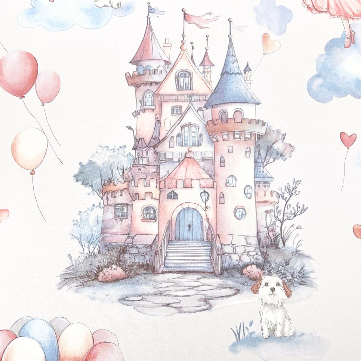 Обои Erismann Kid`s Story 60948-02 бежевые, розовые детские 1,06х10,05 м