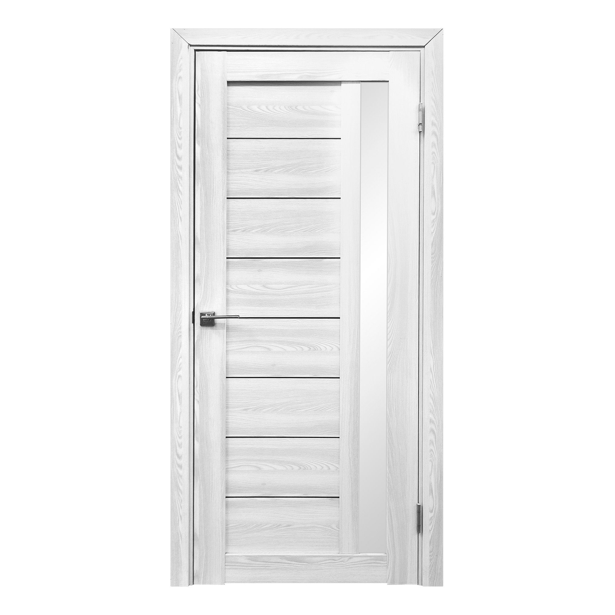 Полотно дверное ДО NIKI №35 ПВХ 900мм стекло графит ривьера айс