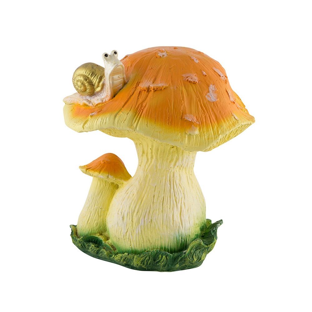 Фигура садовая Гриб с улиткой h29 см 169394