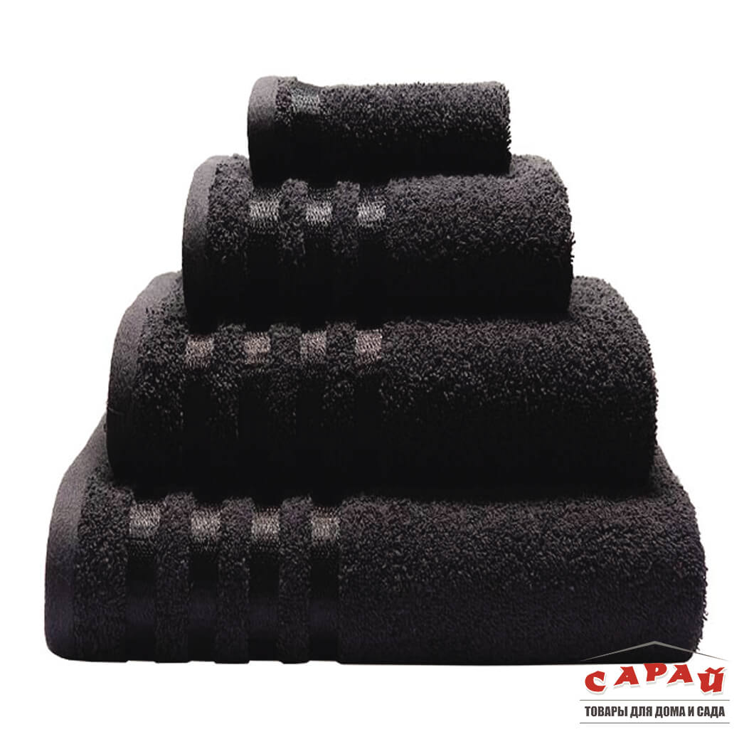 Полотенце махровое гладкокрашенное 50х90 см черное 400 г/м2