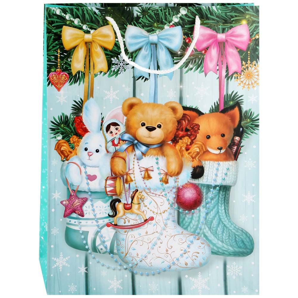 Пакет бумажный  "Детям в Новый Год", с ламинацией 33х45,7х10,2 см