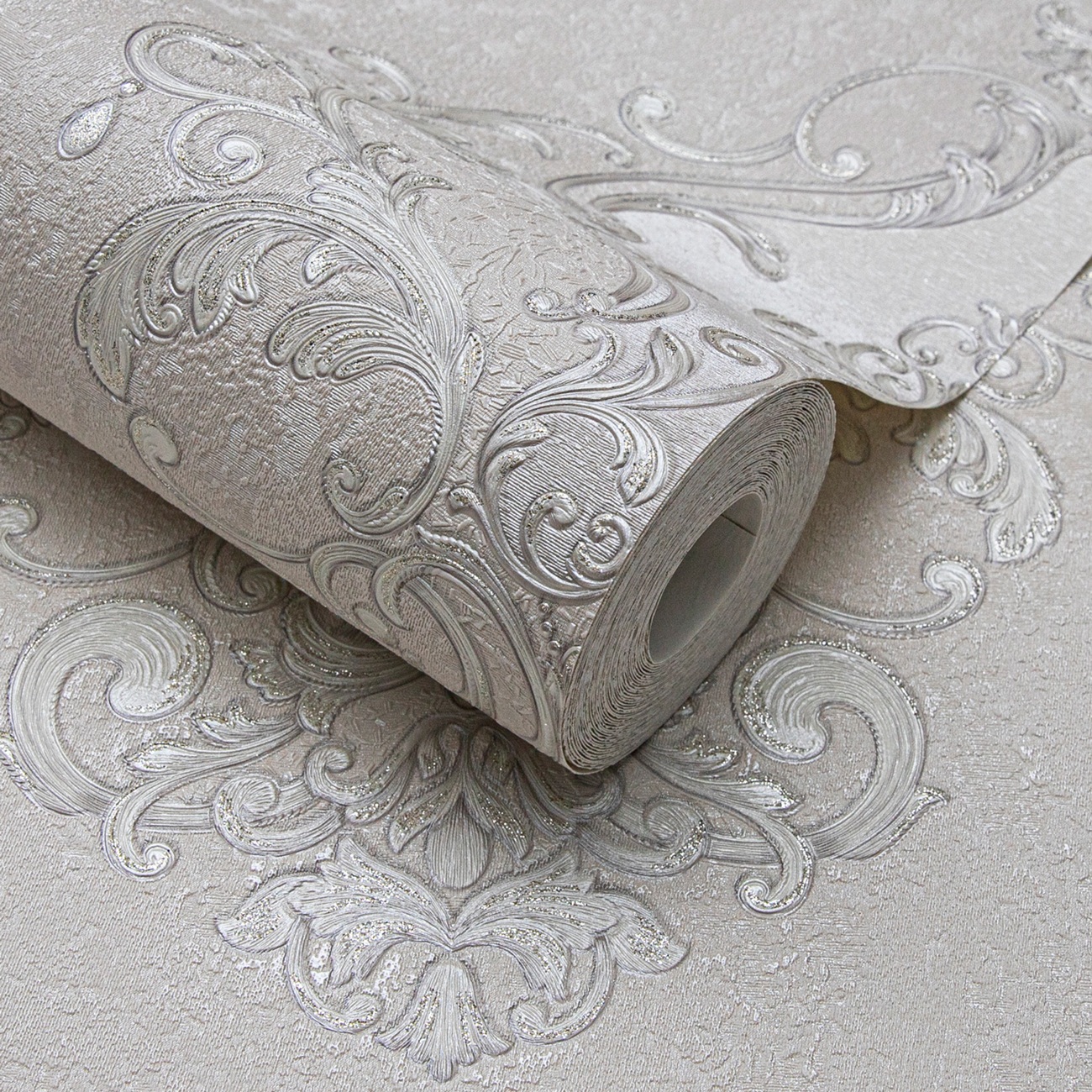 Обои NewAGe Giulietta NA9028-23 пудровые вензель 1,06х10,05 м