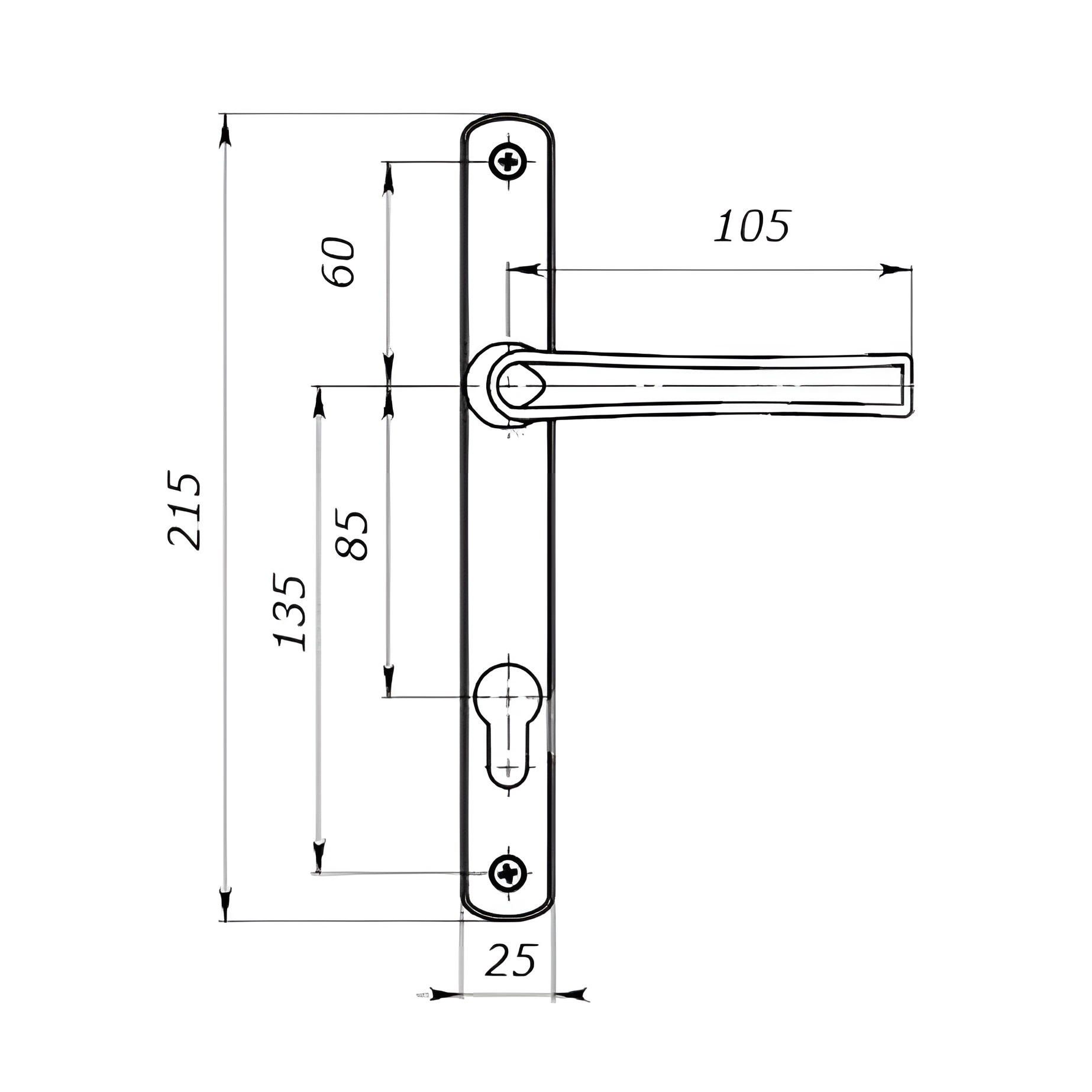 Ручка на планке с пружиной S-Locked HP-85-731-W белый