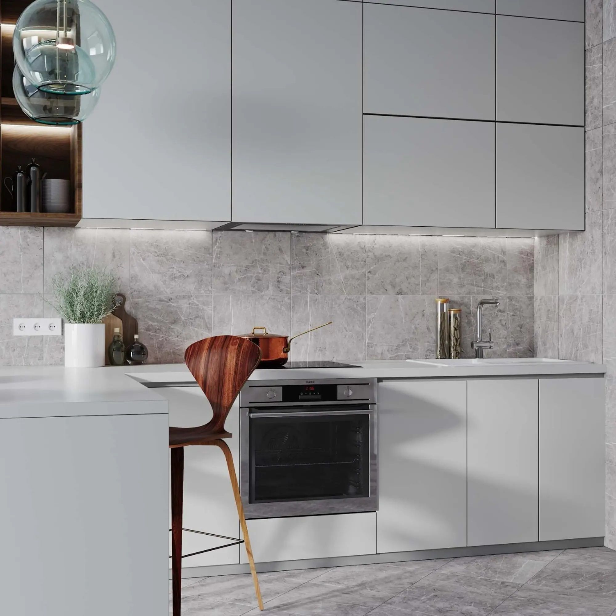 Керамогранит Estima Melody MO 03 40,5х40,5 см серый мрамор неполированный 1,804 м2