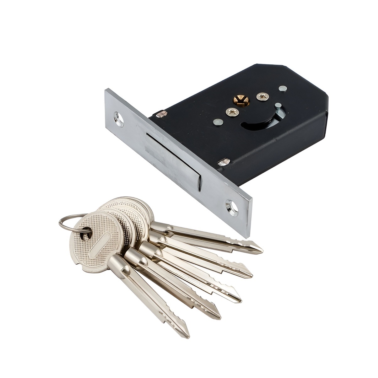 Замок врезной цилиндровый S-Locked ЗВ-156F-CP хром 5 кл