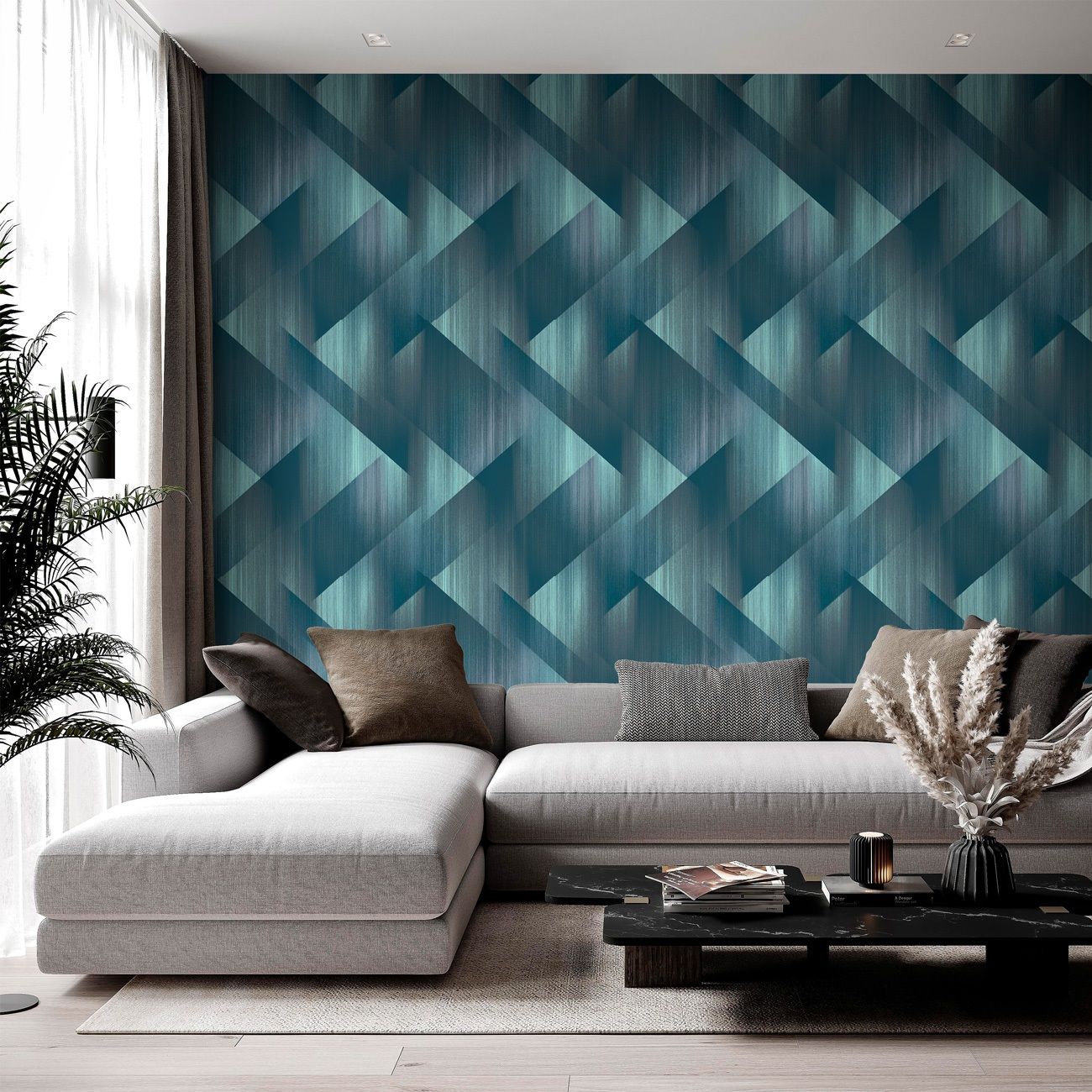 Обои Industry Panorama 8918-17 синие геометрия 1,06х10,05 м