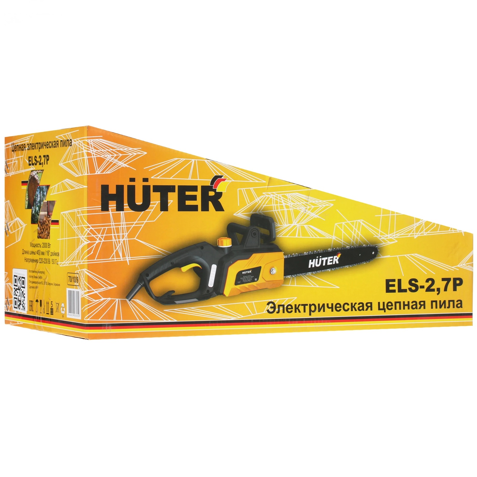 Пила цепная электрическая Huter ELS-2,7P 2000 Вт шина 16"/40 см