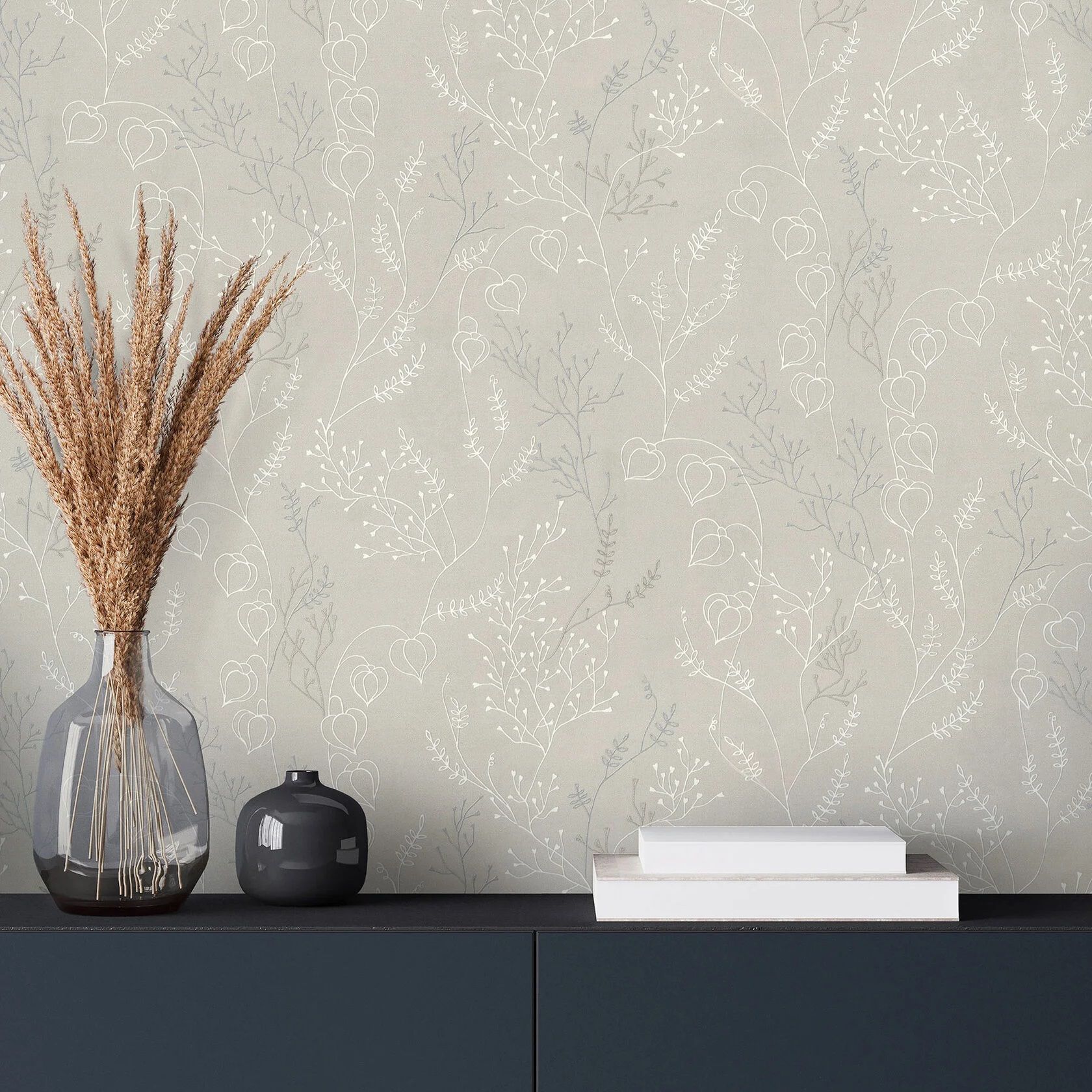 Обои Euro Decor Physalis 7307-01 бежевые цветы мелкие физалис 1,06х10,05 м