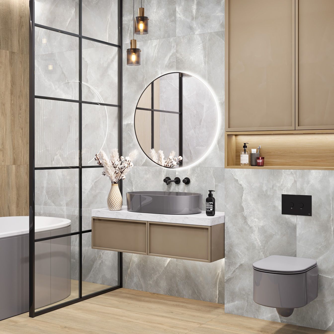 Керамогранит Delacora Salt Gray D60246M 600х600 мм серый матовый карвинг 2 с 1,44 м2