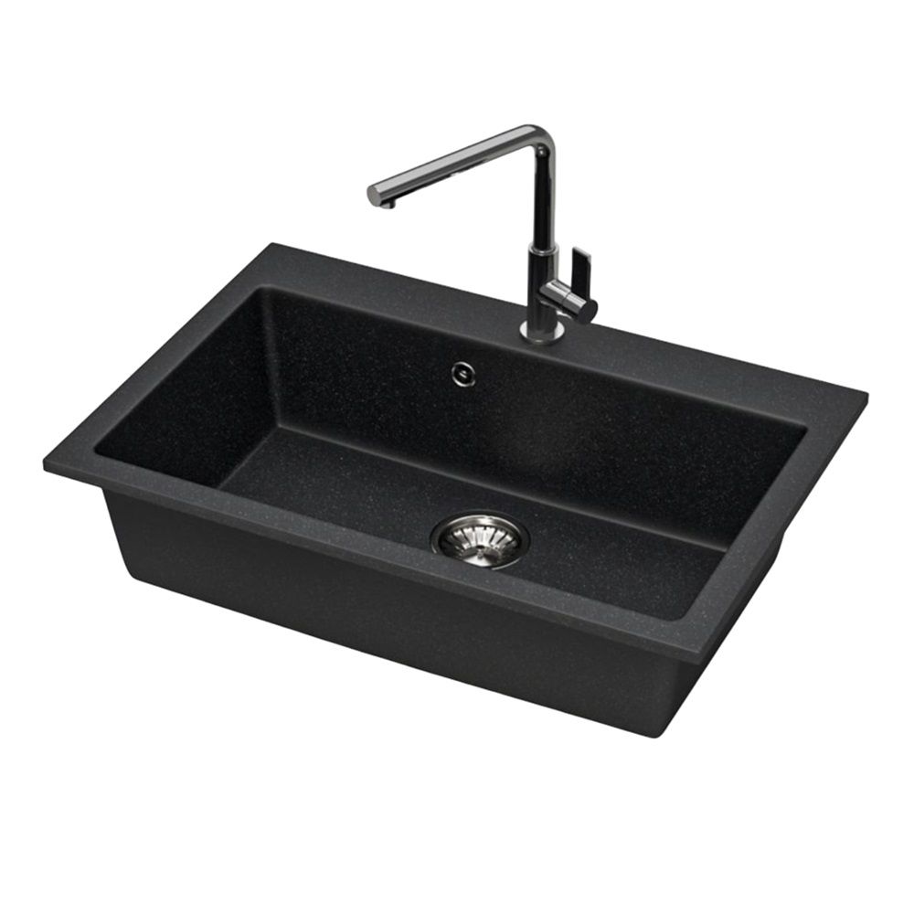 Мойка врезная Карельский камень 39/Q4 755х505х200 мм черный