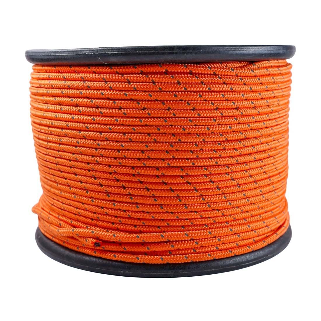 Шнур ПП плетеный 8 мм 16 прядный сердечником светоотражающая нить