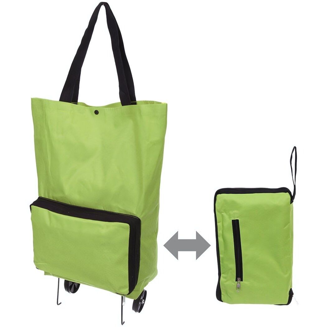 Сумка хозяйственная складная на колесах 50 л 53х28х15 см SYD-024 зеленая