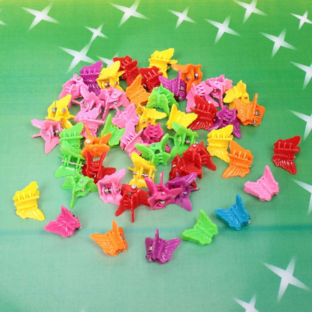 Заколка-краб для волос детские Collection Boom Бабочки микс 1 см 50 шт в пакете