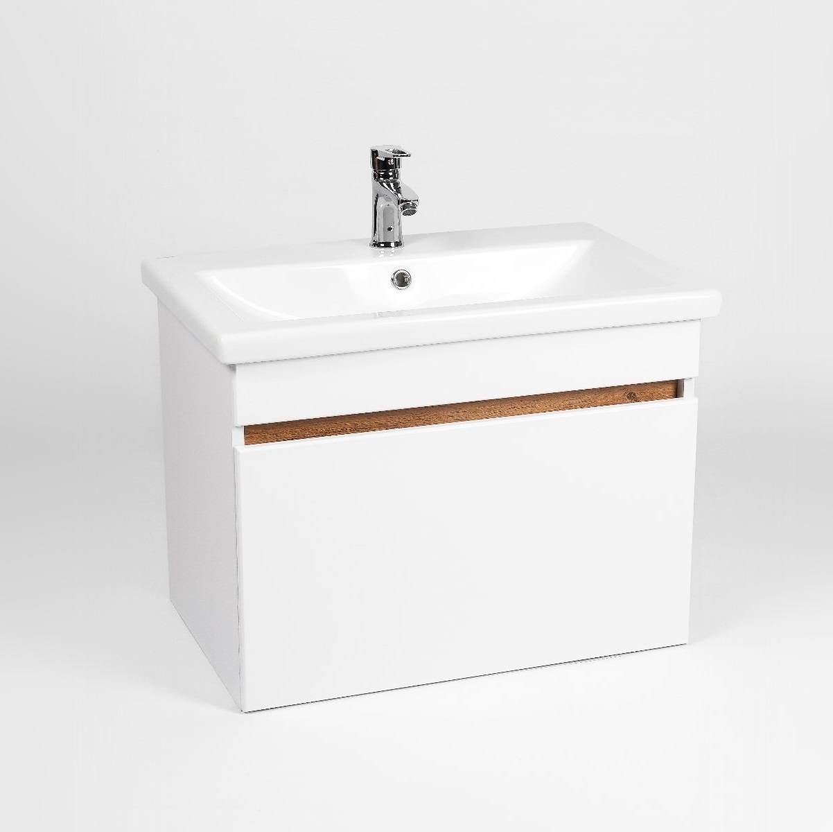 Тумба подвесная Мальта 50 белый/дерево 1 ящик под раковину Como 50
