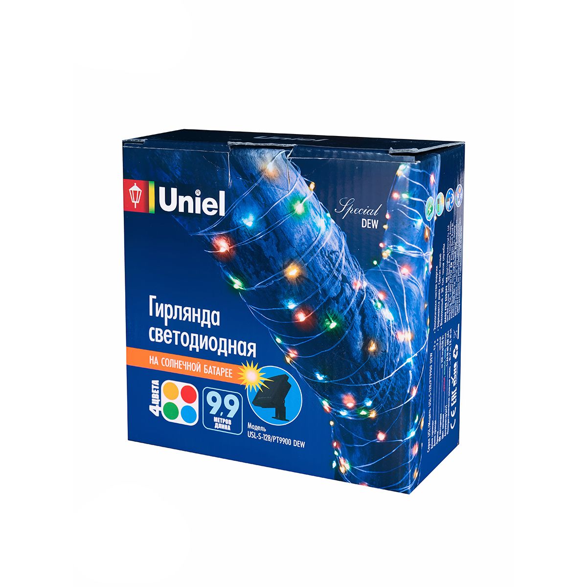 Гирлянда садовая на солнечной батарее DEW Роса USL-S-128/PT9900