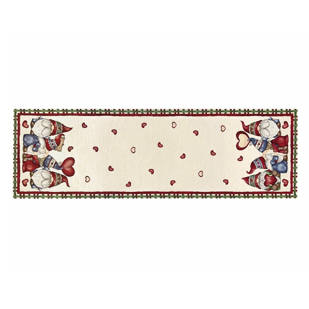 Салфетка сервировочная Гномы сердечки Клетка 44х140 см 2310354