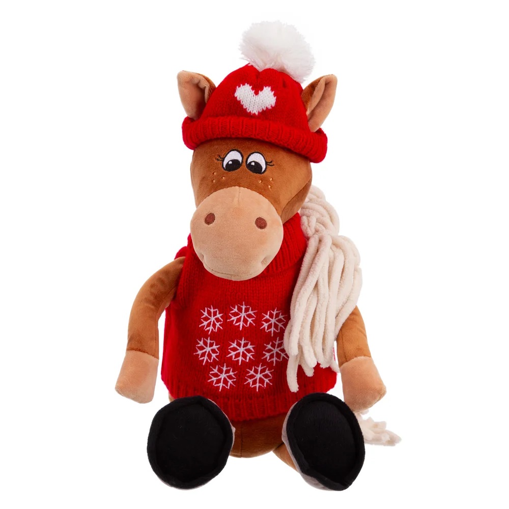 Игрушка мягкая Relana Лошадка в шапочке и свитере Тиффани 25 см