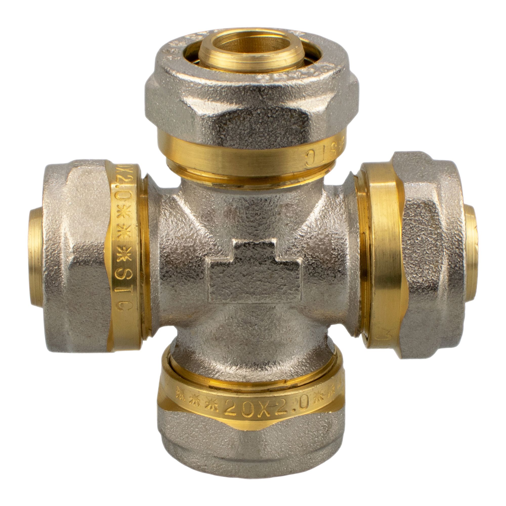 Крестовина обжимная никель 20 мм 6470 STC