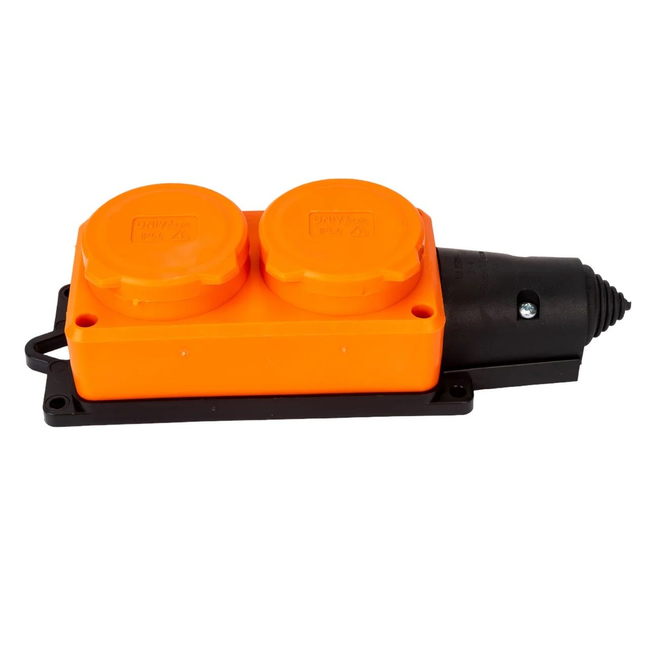 Колодка 2 гнезда с заглушками с/з 16А 250В IP44 UNIVersal Компакт оранжевая