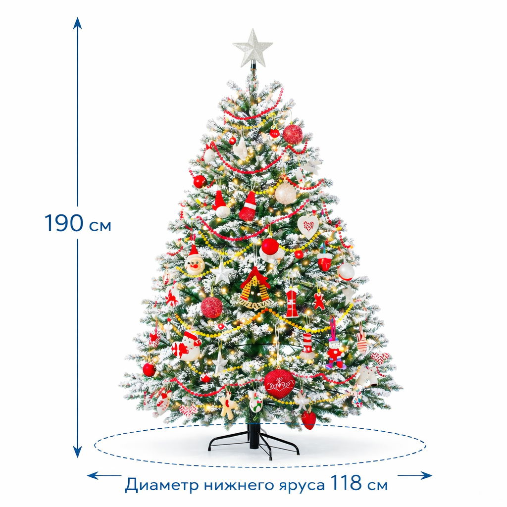 Елка искусственная Лидер 190 см зелено-белая