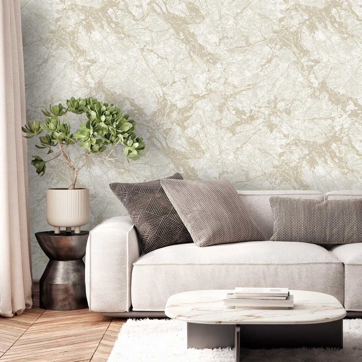 Обои Aurora Мираж С50 5041 02 бежевые мрамор 1,06х10,05 м