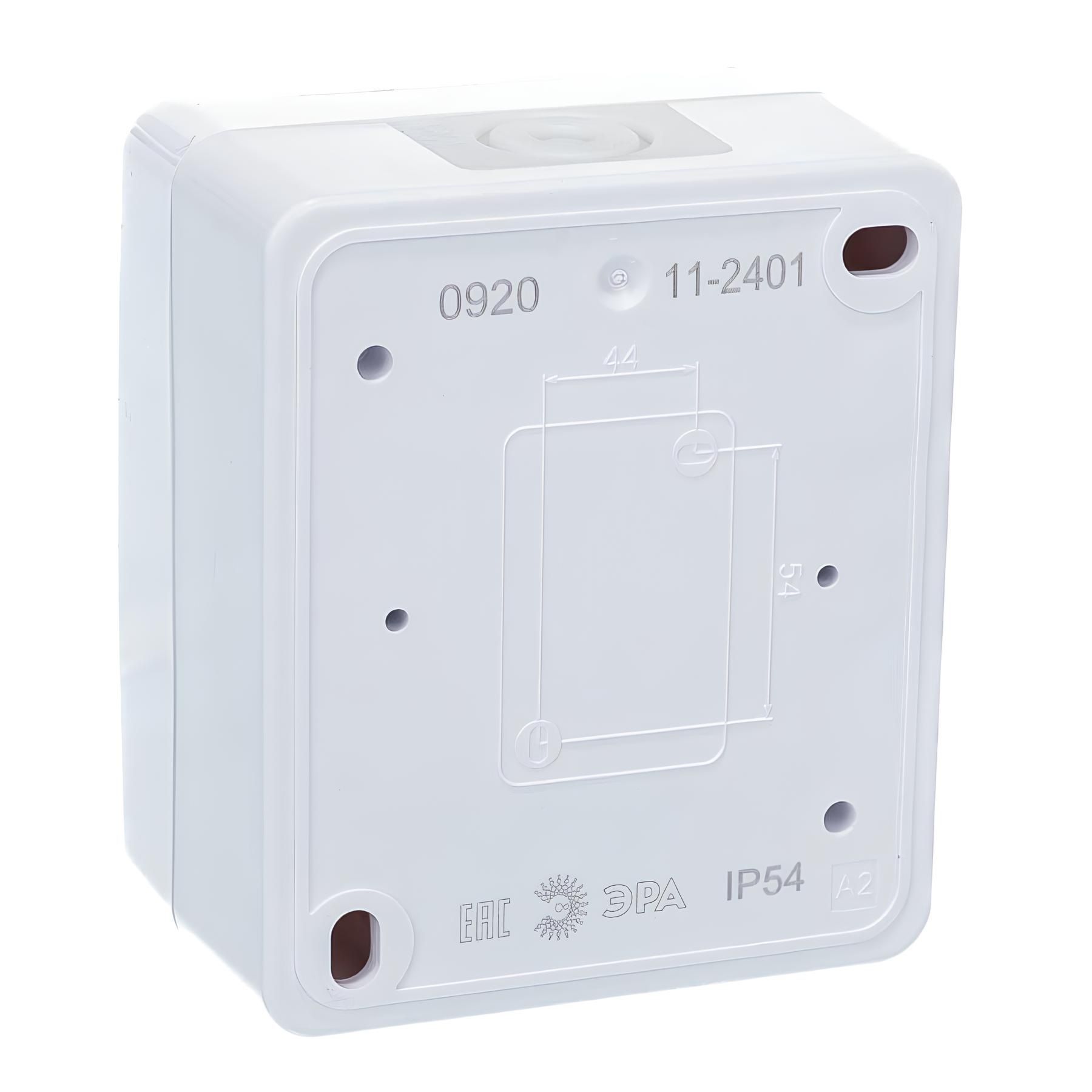 Розетка 2х2P+E IP54 11-2401-01 ЭРА, 16АХ-250В, ОУ, Эра Эксперт, белый