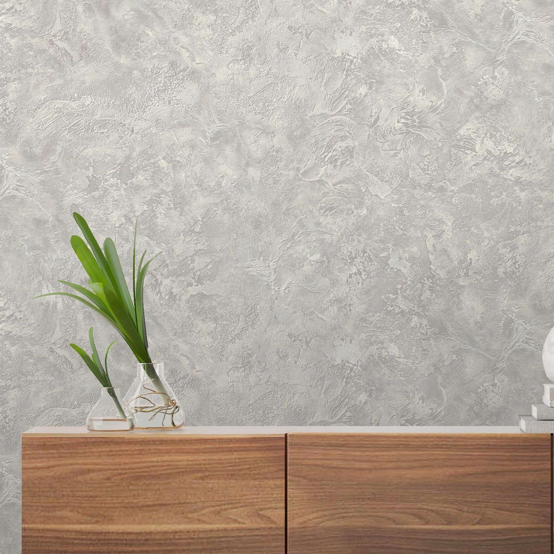 Обои Victoria Stenova Leonardo 589463 оливковые штукатурка 1,06х10 м