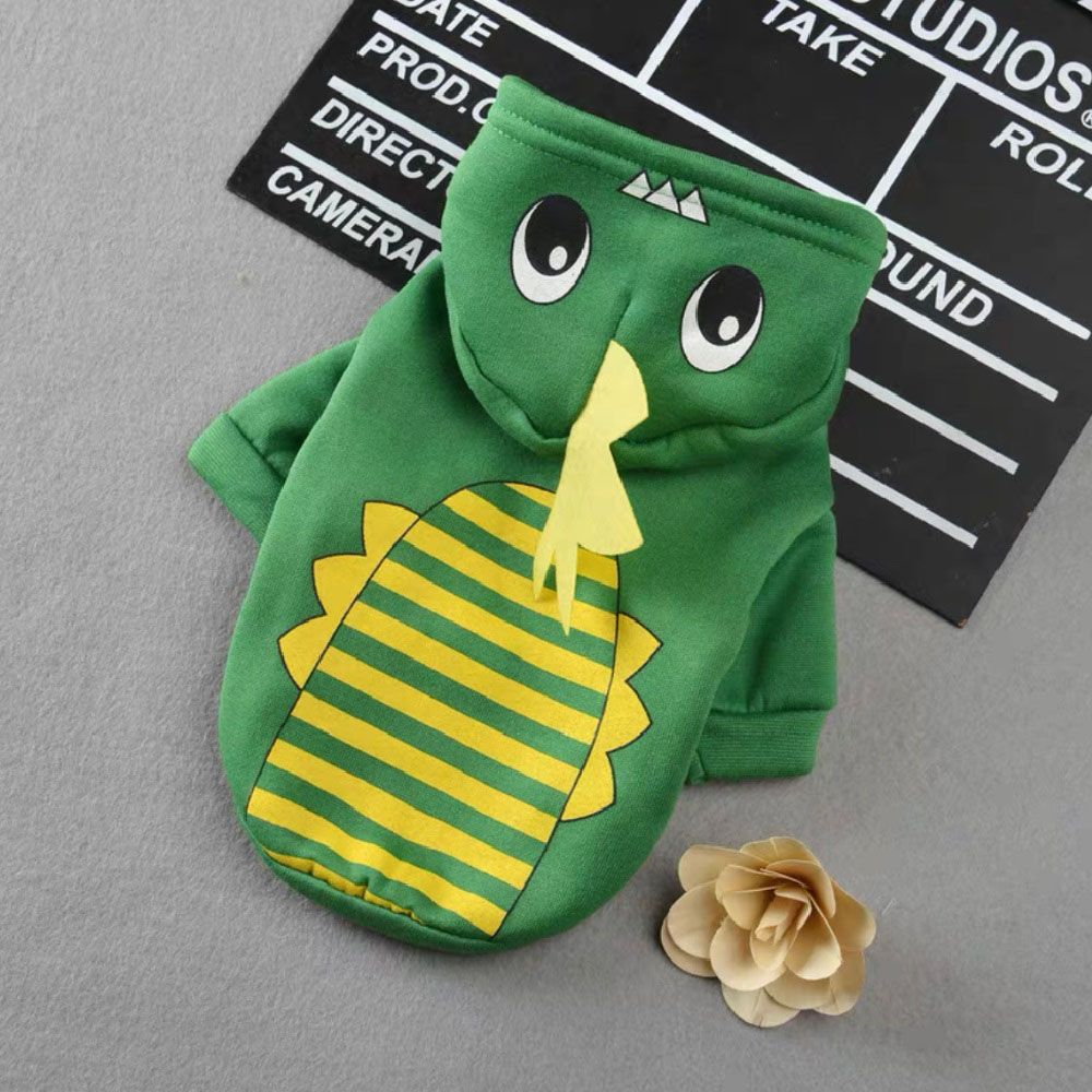 Кофта-толстовка с капюшоном для собак мелких пород Модный бро Динозаврик р 2XL Ultramarine