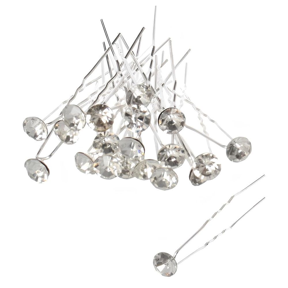 Шпильки для волос Hair Beauty Стразик серебристый d0,8 см 20 шт в тубе