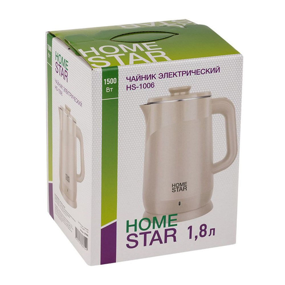 Чайник электрический Homestar HS-1006 1500 Вт 1,8 л бежевый