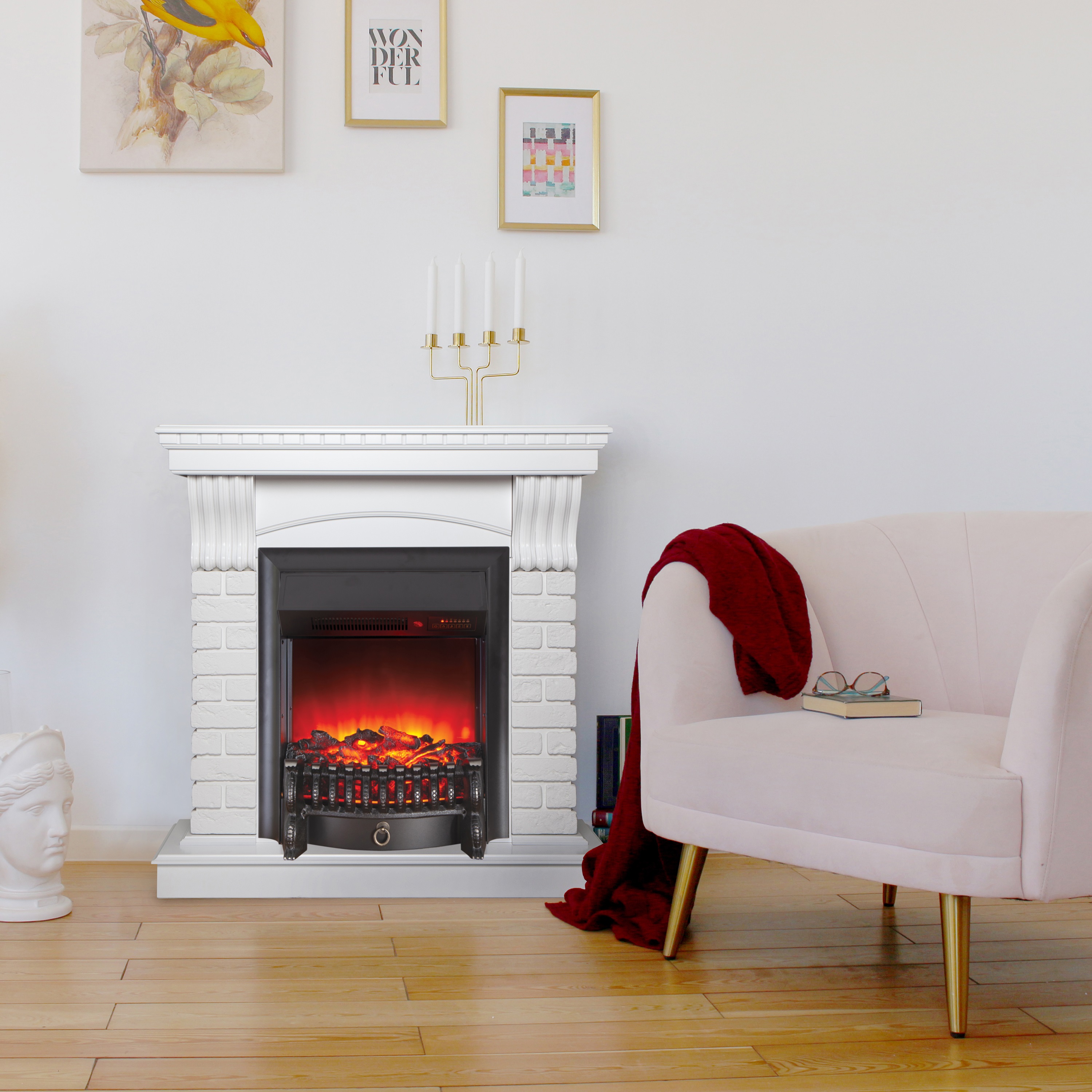 Каминокомплект RealFlame Jazz STD/EUG WT+Fobos LUX BL 900х970х380 мм