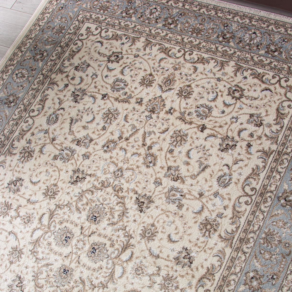 Ковер Valencia Deluxe Merinos F014 0,8х1,5 м кремово-голубой